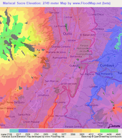 Mariscal Sucre,Ecuador Elevation Map
