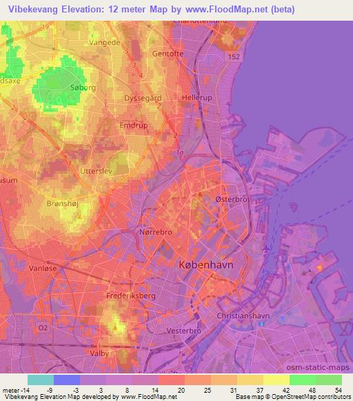 Vibekevang,Denmark Elevation Map