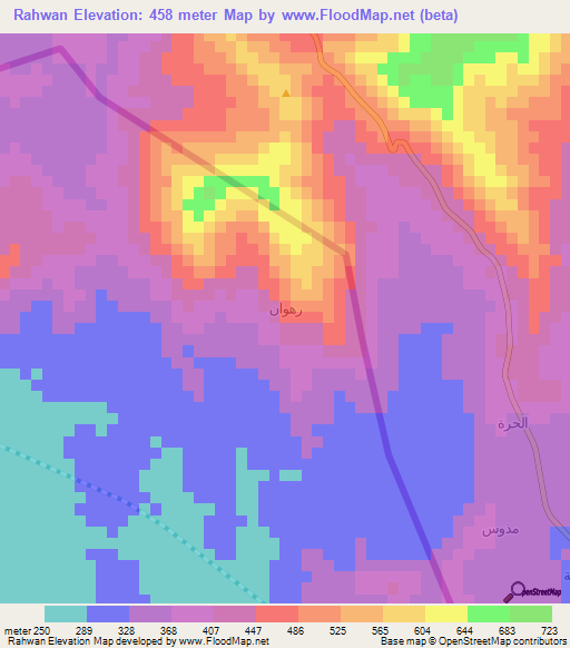 Rahwan,Saudi Arabia Elevation Map