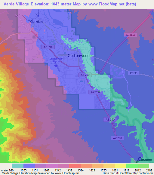 Verde Village,US Elevation Map