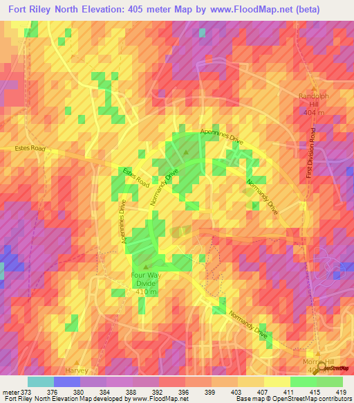 Fort Riley North,US Elevation Map