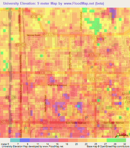 University,US Elevation Map