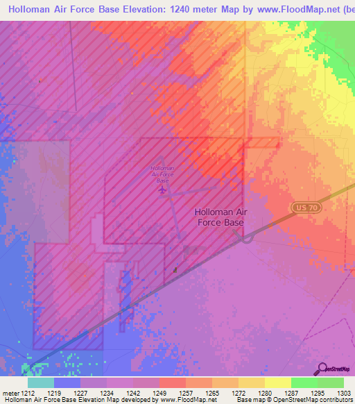 Holloman Air Force Base,US Elevation Map