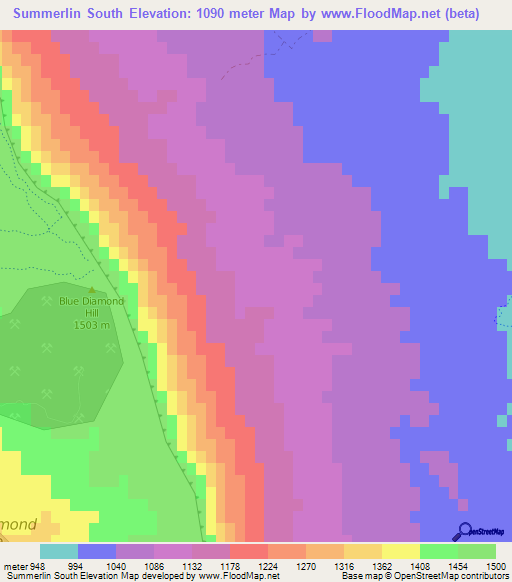 Summerlin South,US Elevation Map