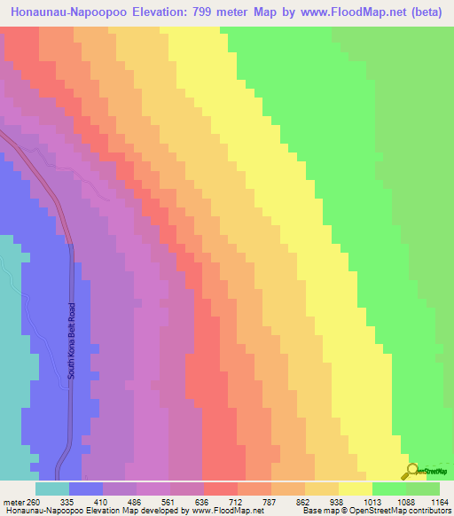 Honaunau-Napoopoo,US Elevation Map