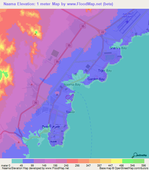 Naama,Egypt Elevation Map