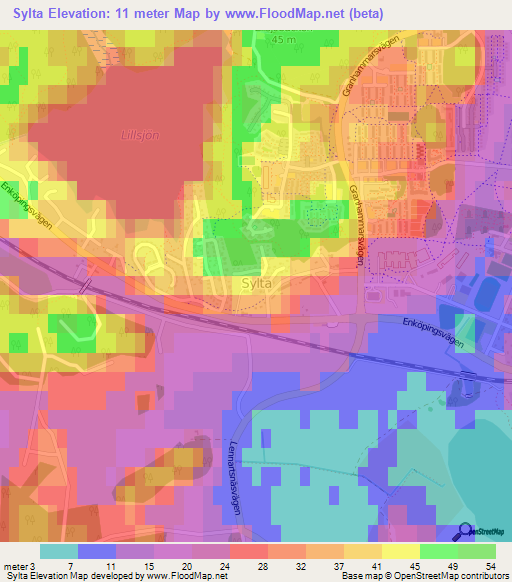 Sylta,Sweden Elevation Map