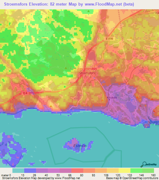 Stroemsfors,Sweden Elevation Map