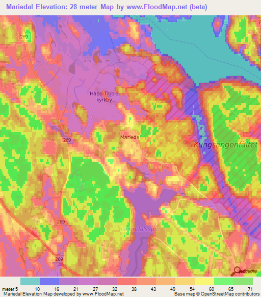 Mariedal,Sweden Elevation Map