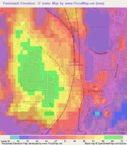 Paulsstadt,Germany Elevation Map