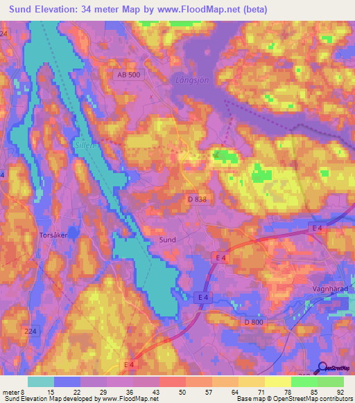 Sund,Sweden Elevation Map