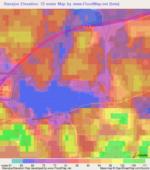 Stavsjoe,Sweden Elevation Map