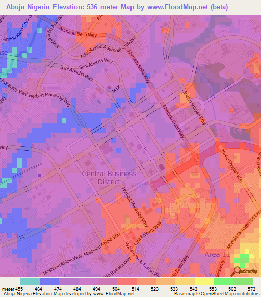 Abuja Nigeria,Nigeria Elevation Map