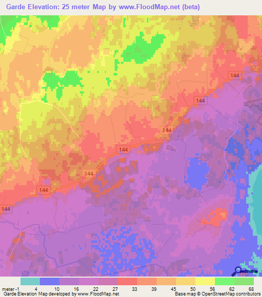 Garde,Sweden Elevation Map