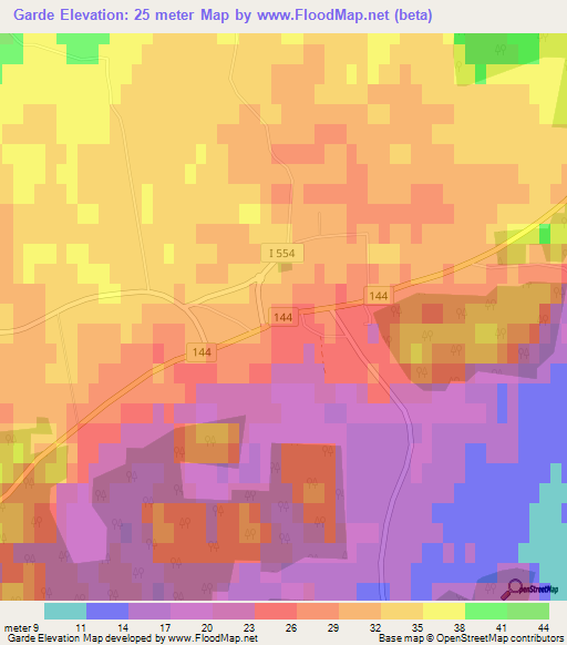 Garde,Sweden Elevation Map