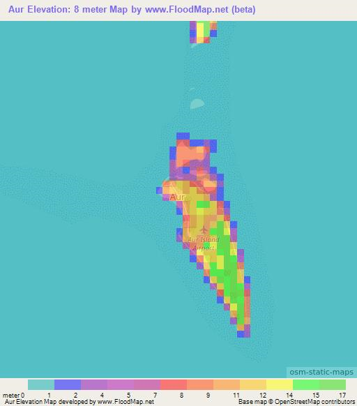 Aur,Marshall Islands Elevation Map