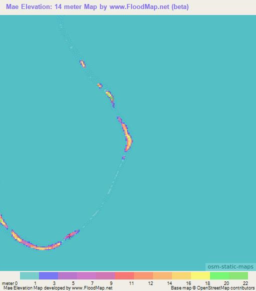 Mae,Marshall Islands Elevation Map