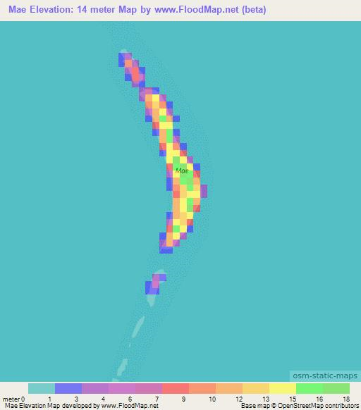 Mae,Marshall Islands Elevation Map