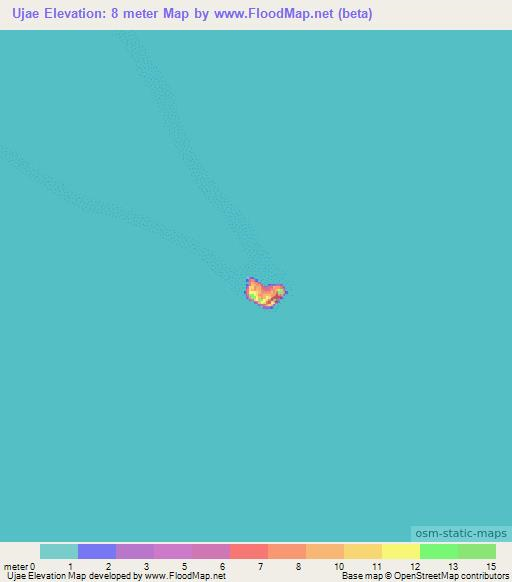 Ujae,Marshall Islands Elevation Map