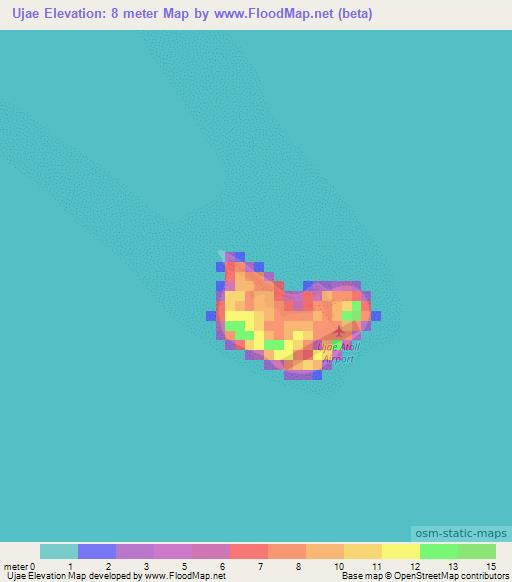 Ujae,Marshall Islands Elevation Map