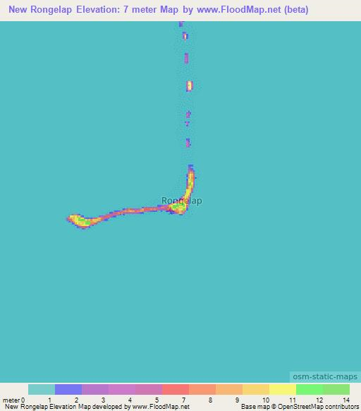 New Rongelap,Marshall Islands Elevation Map