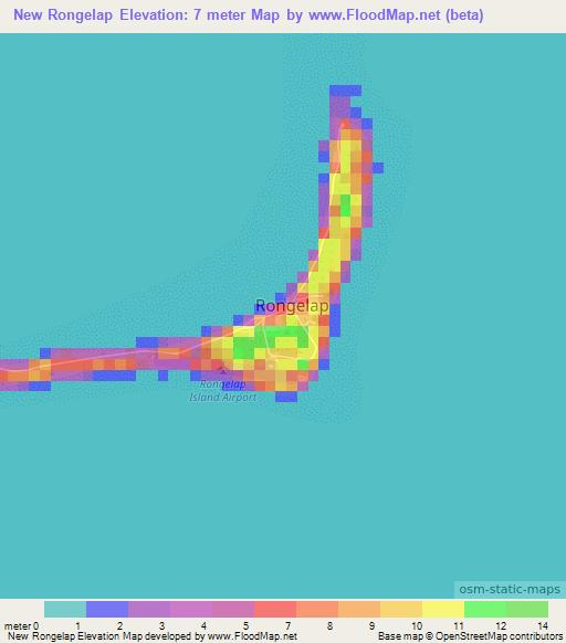 New Rongelap,Marshall Islands Elevation Map