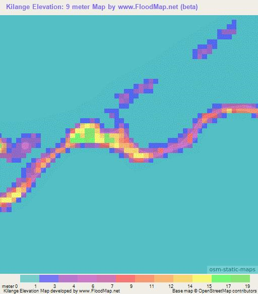 Kilange,Marshall Islands Elevation Map