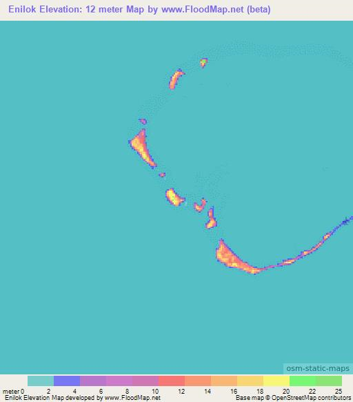 Enilok,Marshall Islands Elevation Map