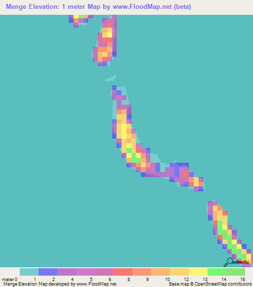 Menge,Marshall Islands Elevation Map