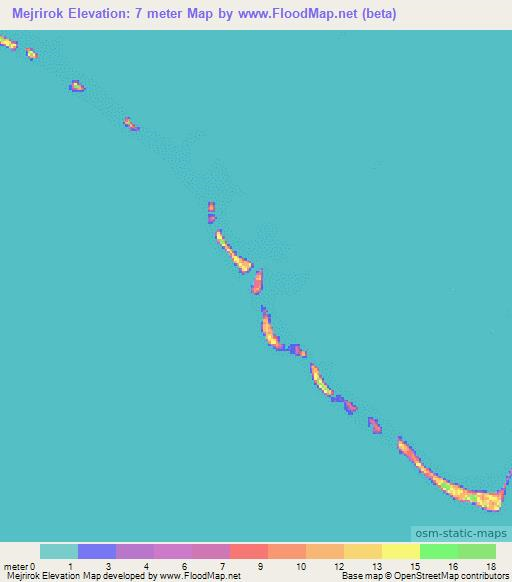 Mejrirok,Marshall Islands Elevation Map