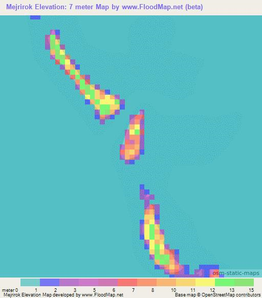 Mejrirok,Marshall Islands Elevation Map