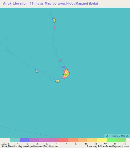 Airuk,Marshall Islands Elevation Map