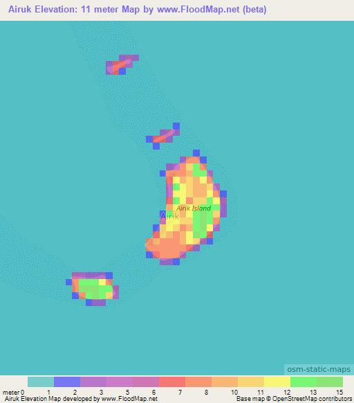 Airuk,Marshall Islands Elevation Map