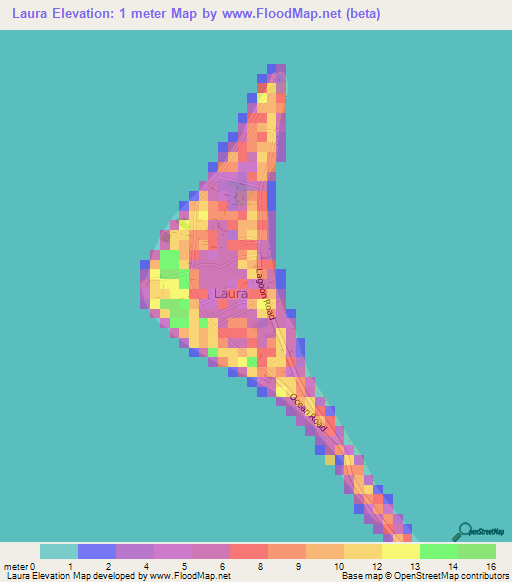 Laura,Marshall Islands Elevation Map