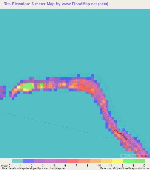 Rita,Marshall Islands Elevation Map