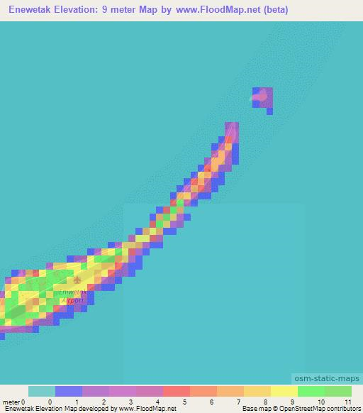 Enewetak,Marshall Islands Elevation Map