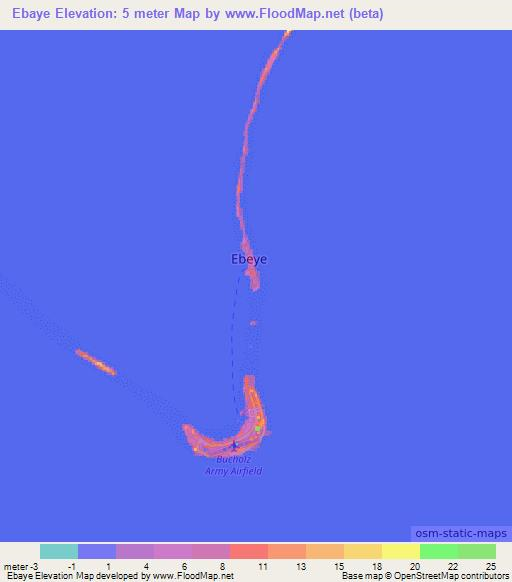 Ebaye,Marshall Islands Elevation Map