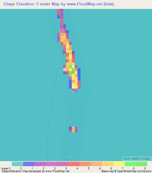 Ebaye,Marshall Islands Elevation Map