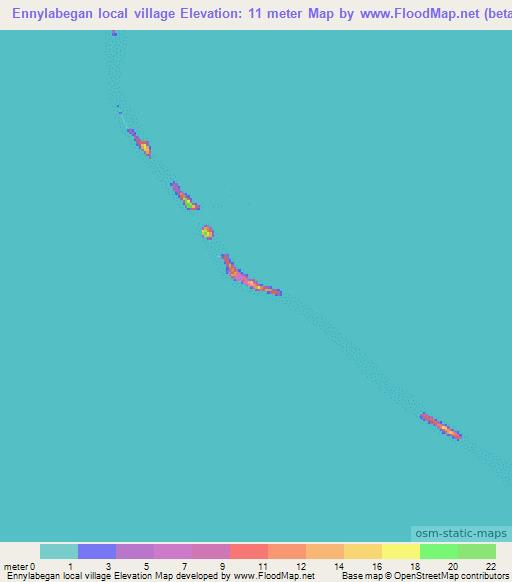 Ennylabegan local village,Marshall Islands Elevation Map