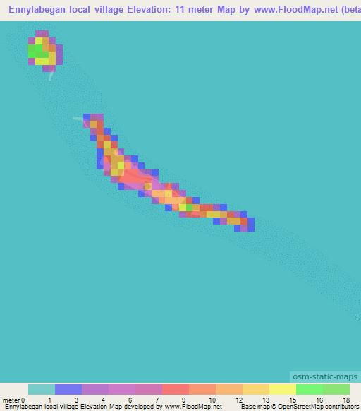 Ennylabegan local village,Marshall Islands Elevation Map