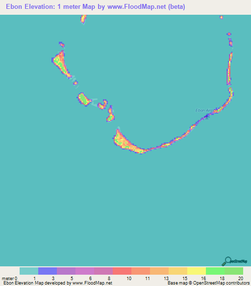 Ebon,Marshall Islands Elevation Map