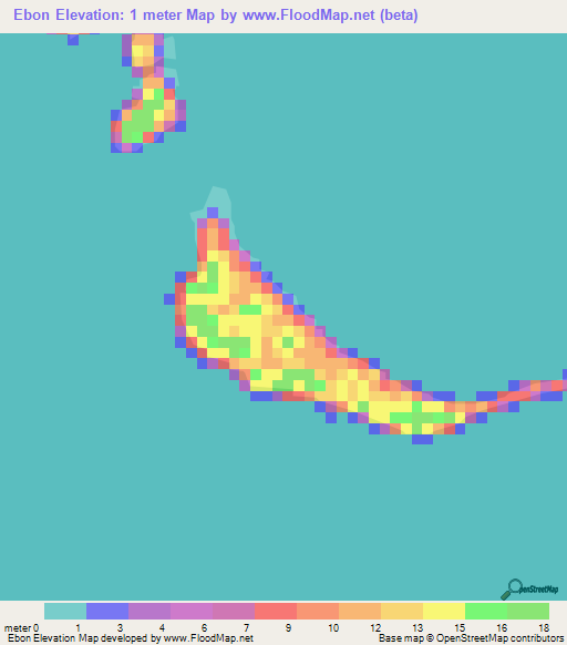 Ebon,Marshall Islands Elevation Map