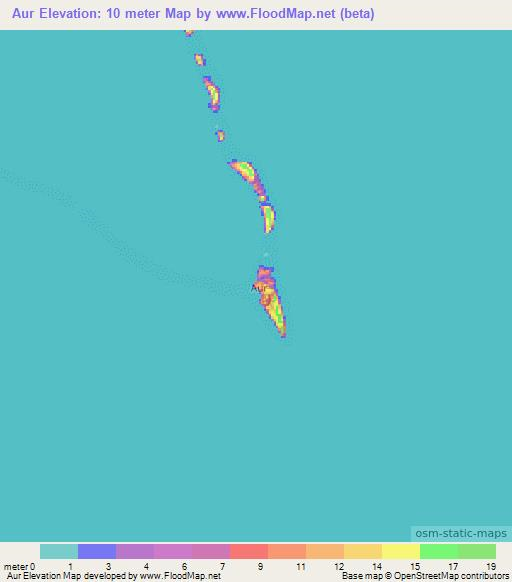 Aur,Marshall Islands Elevation Map