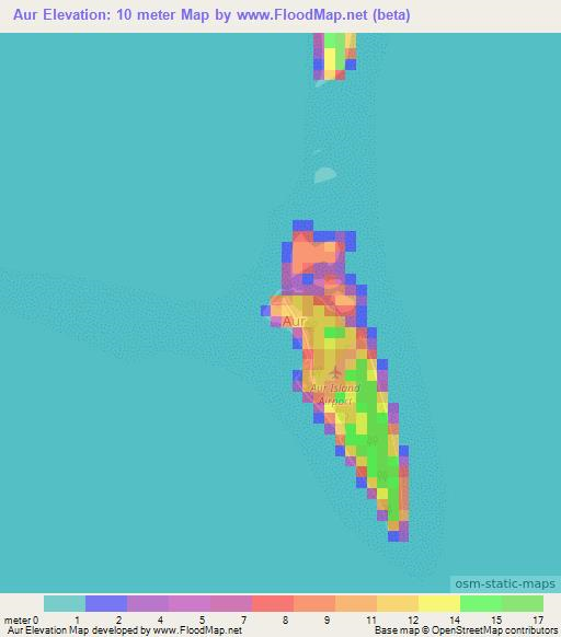 Aur,Marshall Islands Elevation Map