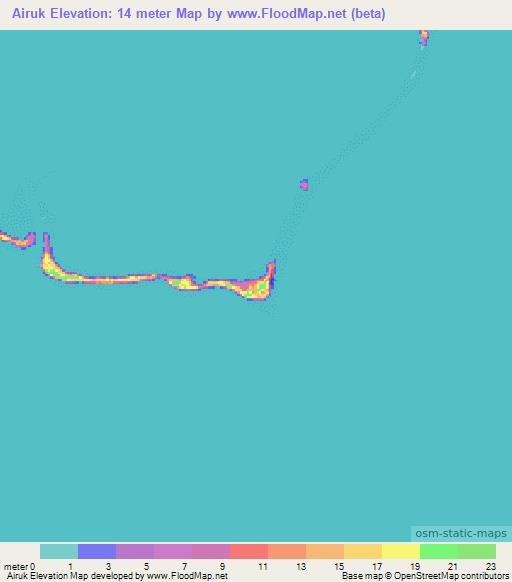 Airuk,Marshall Islands Elevation Map