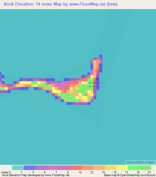 Airuk,Marshall Islands Elevation Map