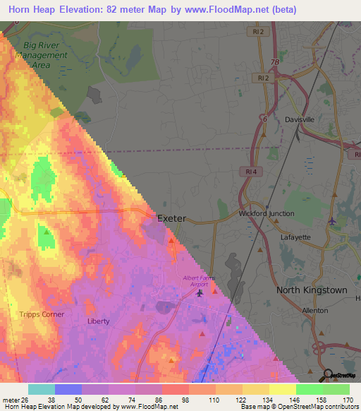 Horn Heap,US Elevation Map