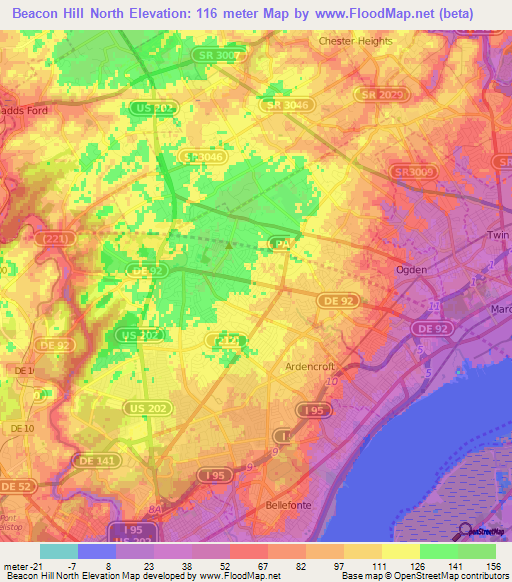 Beacon Hill North,US Elevation Map