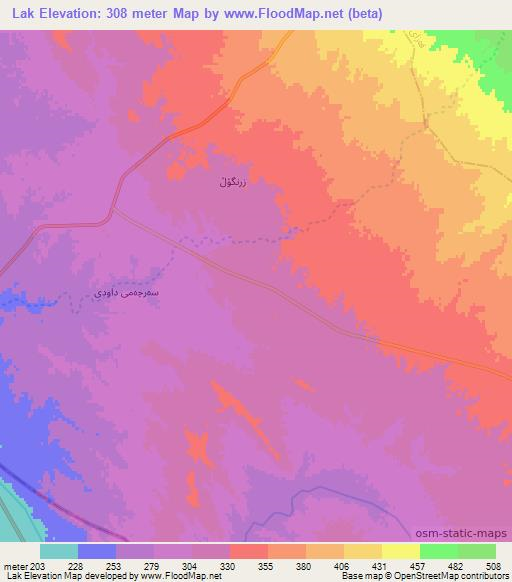 Lak,Iraq Elevation Map