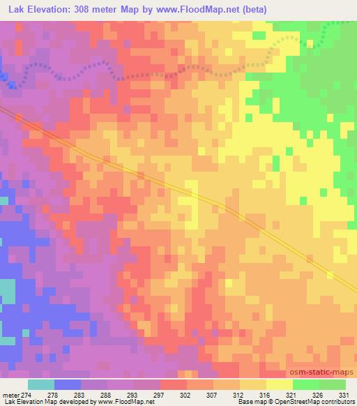 Lak,Iraq Elevation Map